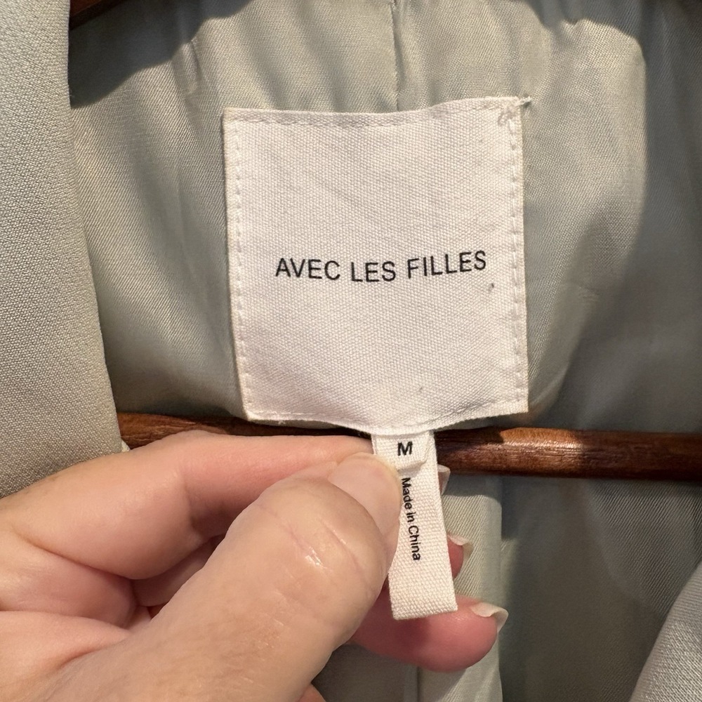 Anthropologie Avec Les Filles Jacket Medium Sage Green Cropped Stretch Blazer - Picture 3 of 12